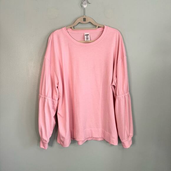 Avia Stretch Long Sleeve Pullover Round Neck Solid Basic Sweatshirt Pink XL - Picture 1 of 9